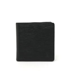 LOUIS VUITTON Louis Vuitton Epi Porte-Bie Carte Credit Monet Bi-fold Wallet Leather Noir Black M63542