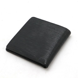 LOUIS VUITTON Louis Vuitton Epi Porte-Bie Carte Credit Monet Bi-fold Wallet Leather Noir Black M63542