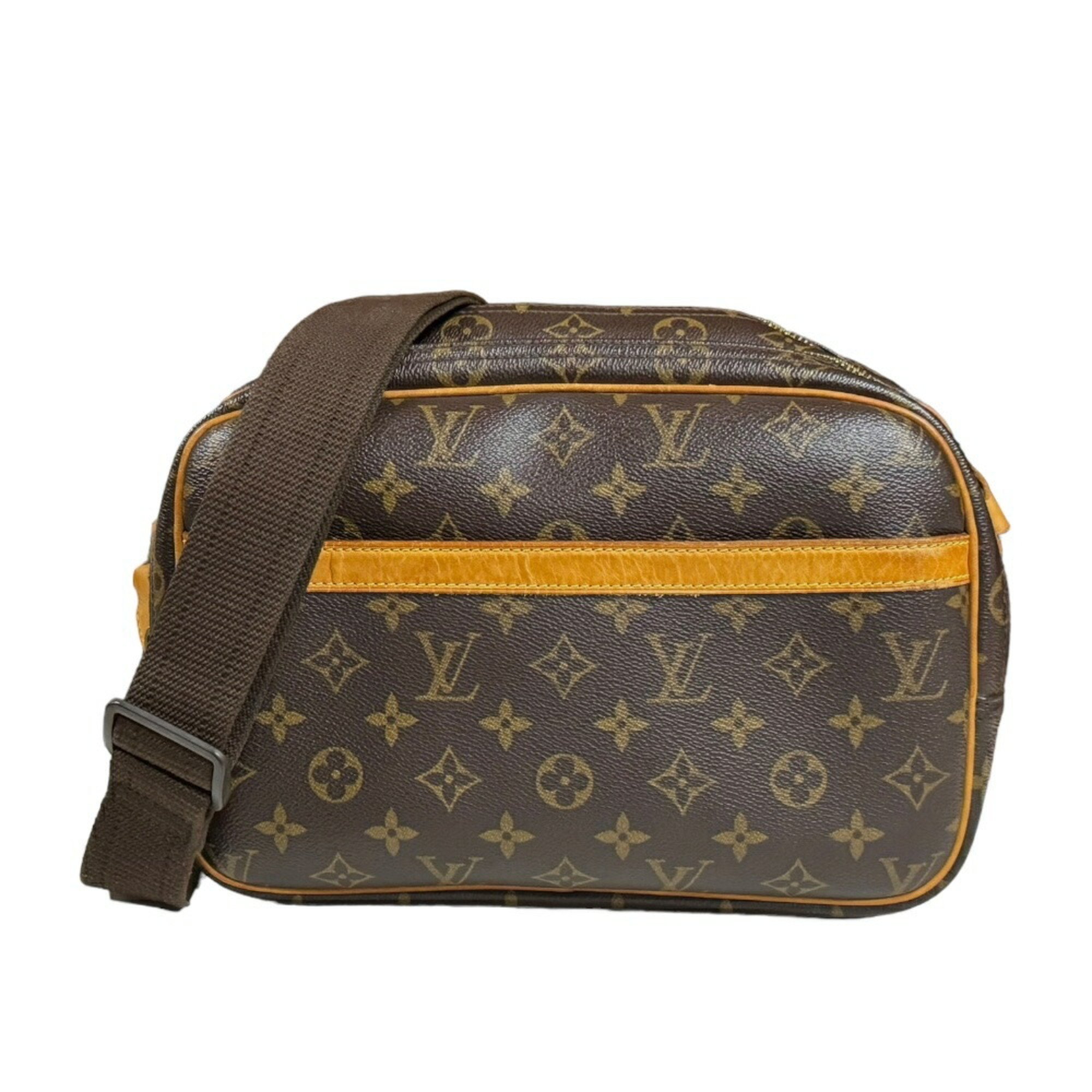 Louis Vuitton Reporter PM Monogram Shoulder Bag Canvas M45254 Brown Women's LOUIS VUITTON