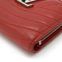 LOUIS VUITTON Louis Vuitton New Wave Zip Compact Wallet Bi-fold Leather Rouge Red M52613