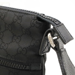 GUCCI GG nylon shoulder bag, sacoche, leather, black, grey, 449183