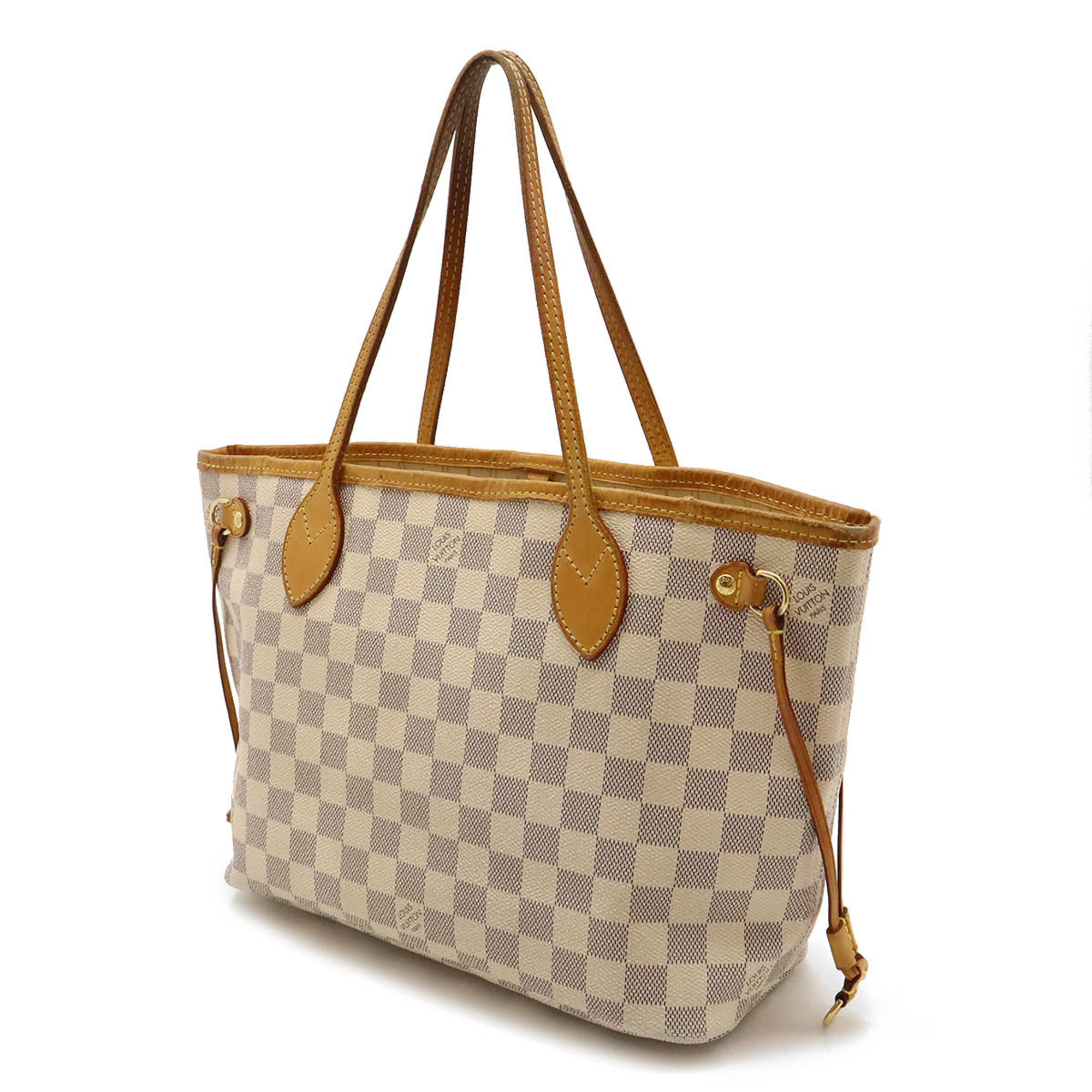 LOUIS VUITTON Damier Azur Neverfull PM Tote Bag Handbag Shoulder N51110