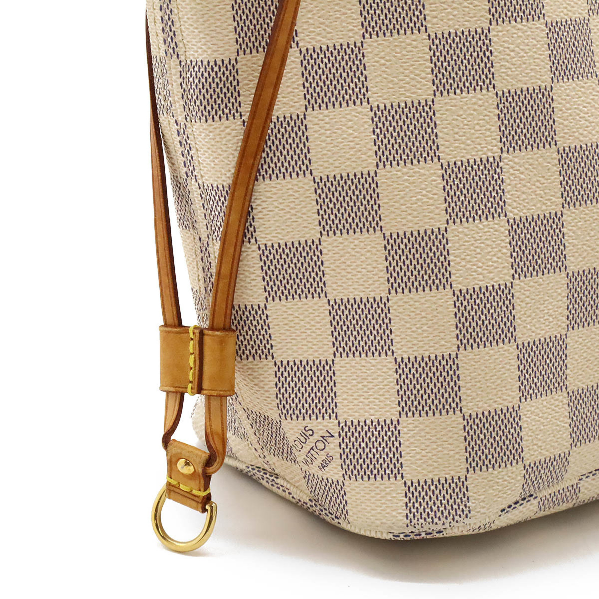 LOUIS VUITTON Damier Azur Neverfull PM Tote Bag Handbag Shoulder N51110