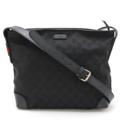 GUCCI Gucci GG Canvas Sherry Line Shoulder Bag Leather Black 337598