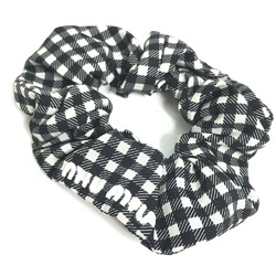 Miu Miu MIU Check Hair Tie Scrunchie Nylon Women's Black