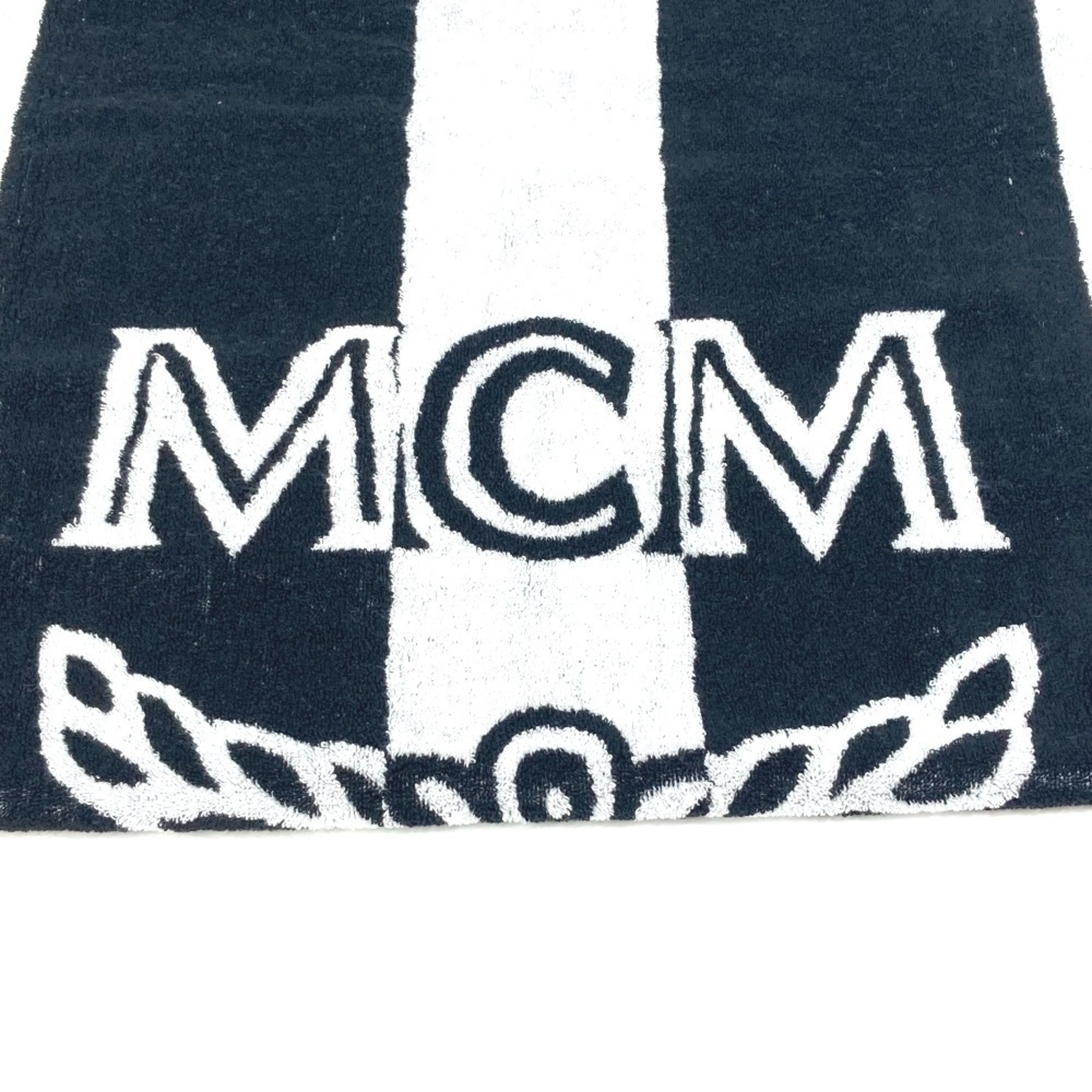 MCM Bicolor Beach Towel Blanket Bath Cotton Men's Women's Black