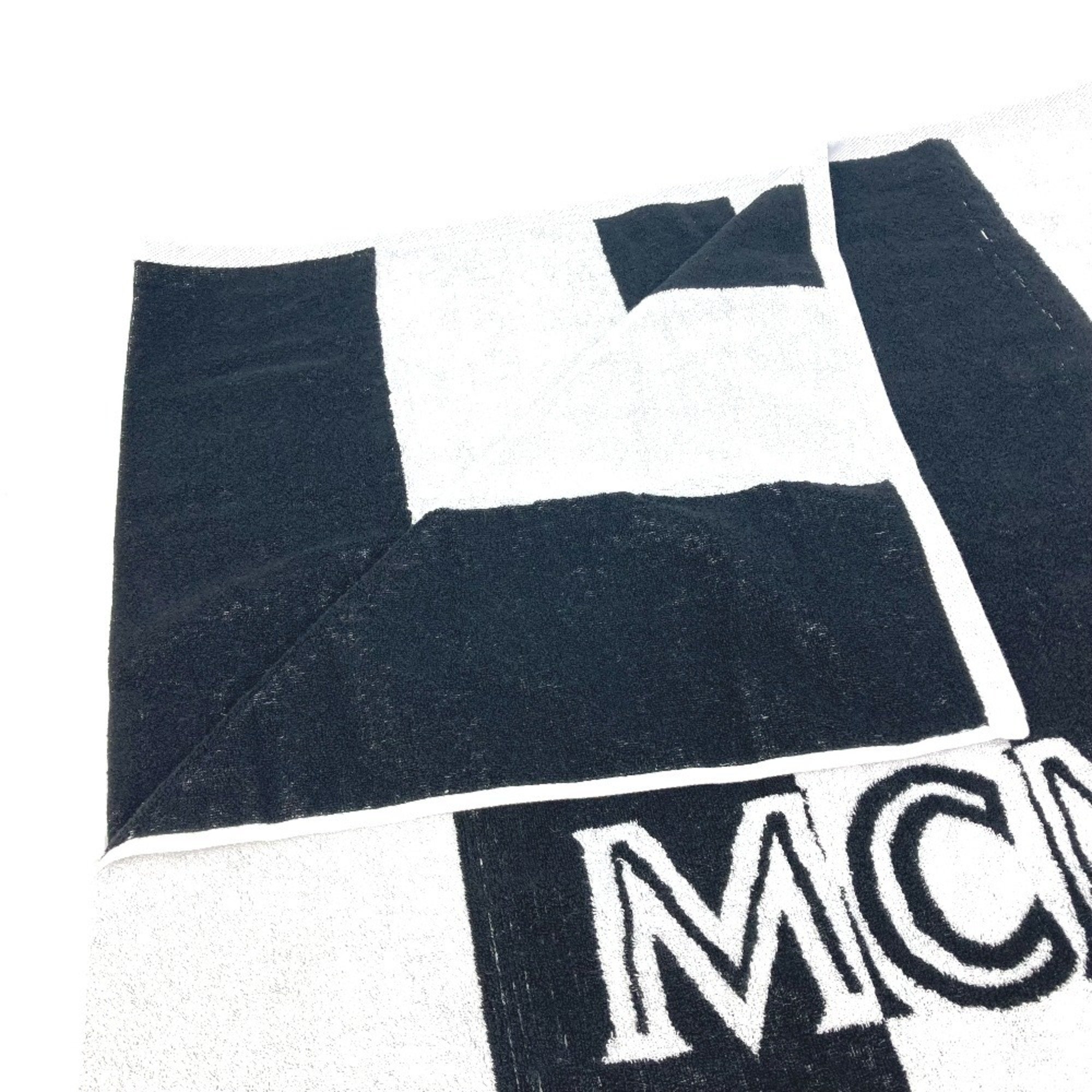 MCM Bicolor Beach Towel Blanket Bath Cotton Men's Women's Black