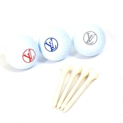 LOUIS VUITTON Louis Vuitton Golf Balls 3 & Tees 4 Set Sports Resin Men's White