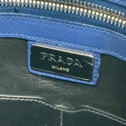 PRADA Prada Shoulder Bag Triangle Plate Tote Saffiano Leather Men's Blue