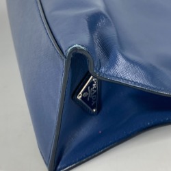 PRADA Prada Shoulder Bag Triangle Plate Tote Saffiano Leather Men's Blue