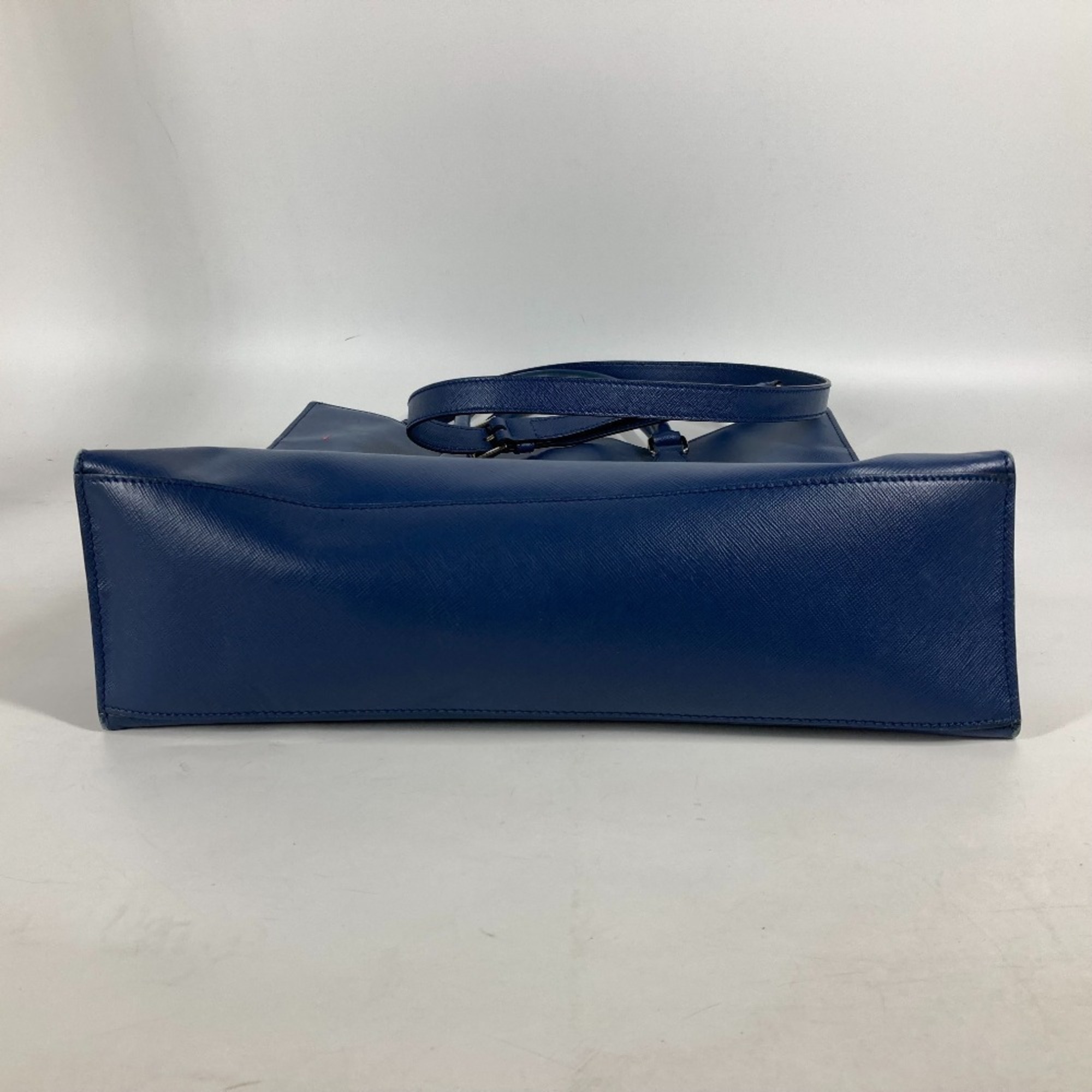 PRADA Prada Shoulder Bag Triangle Plate Tote Saffiano Leather Men's Blue