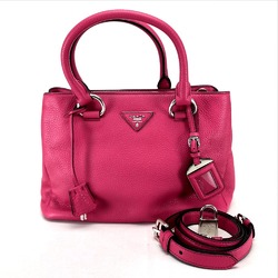 PRADA BN2853 Vitello Dino Shoulder Bag Handbag Leather Women's Pink