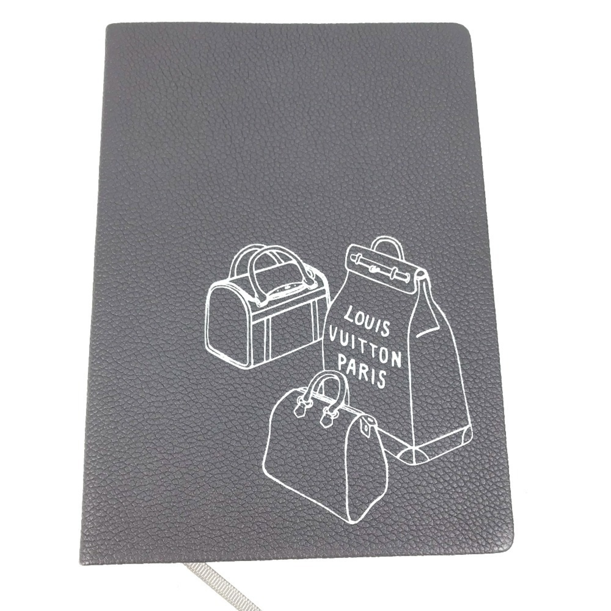 LOUIS VUITTON R99978 Memo Pad Stationery Notebook Leather Women's Grey