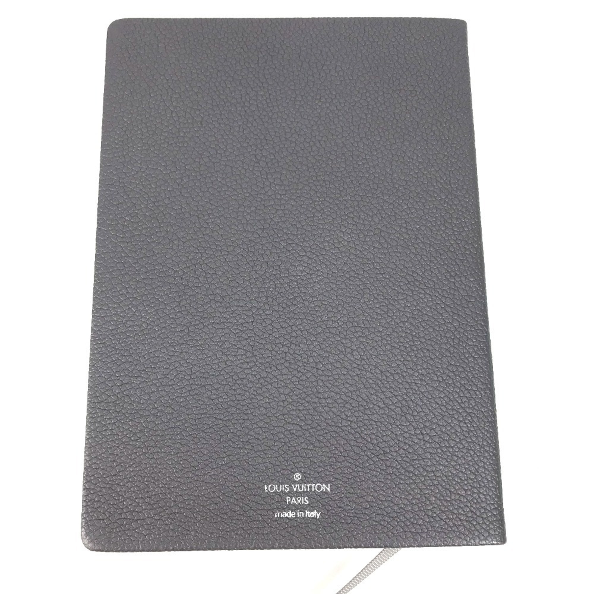 LOUIS VUITTON R99978 Memo Pad Stationery Notebook Leather Women's Grey