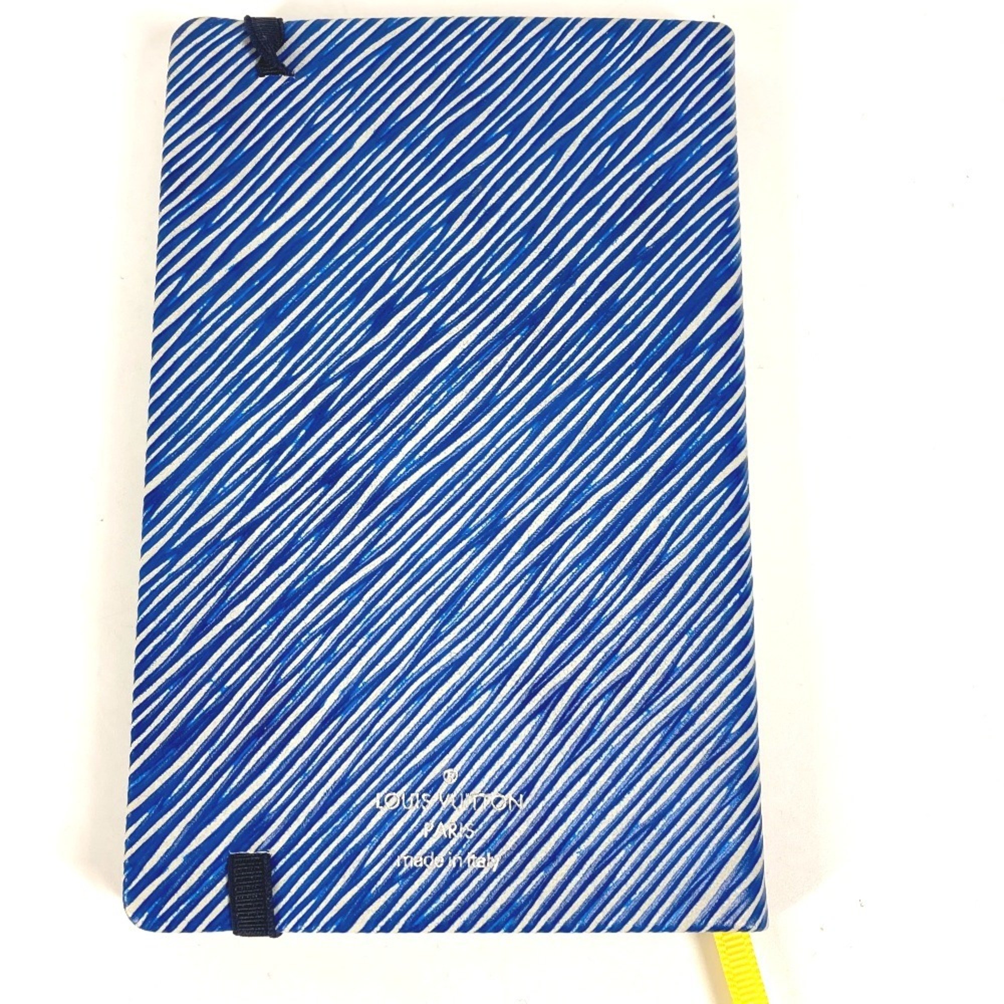 LOUIS VUITTON Cahier Gustave PM Notebook Memo Pad Stationery Epi Leather Women's Blue