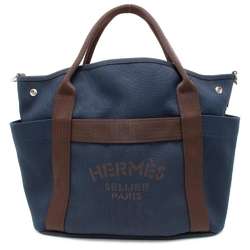 Hermes SAC DE PANSAGE GROOM Navy Hu U engraved 2way shoulder bag