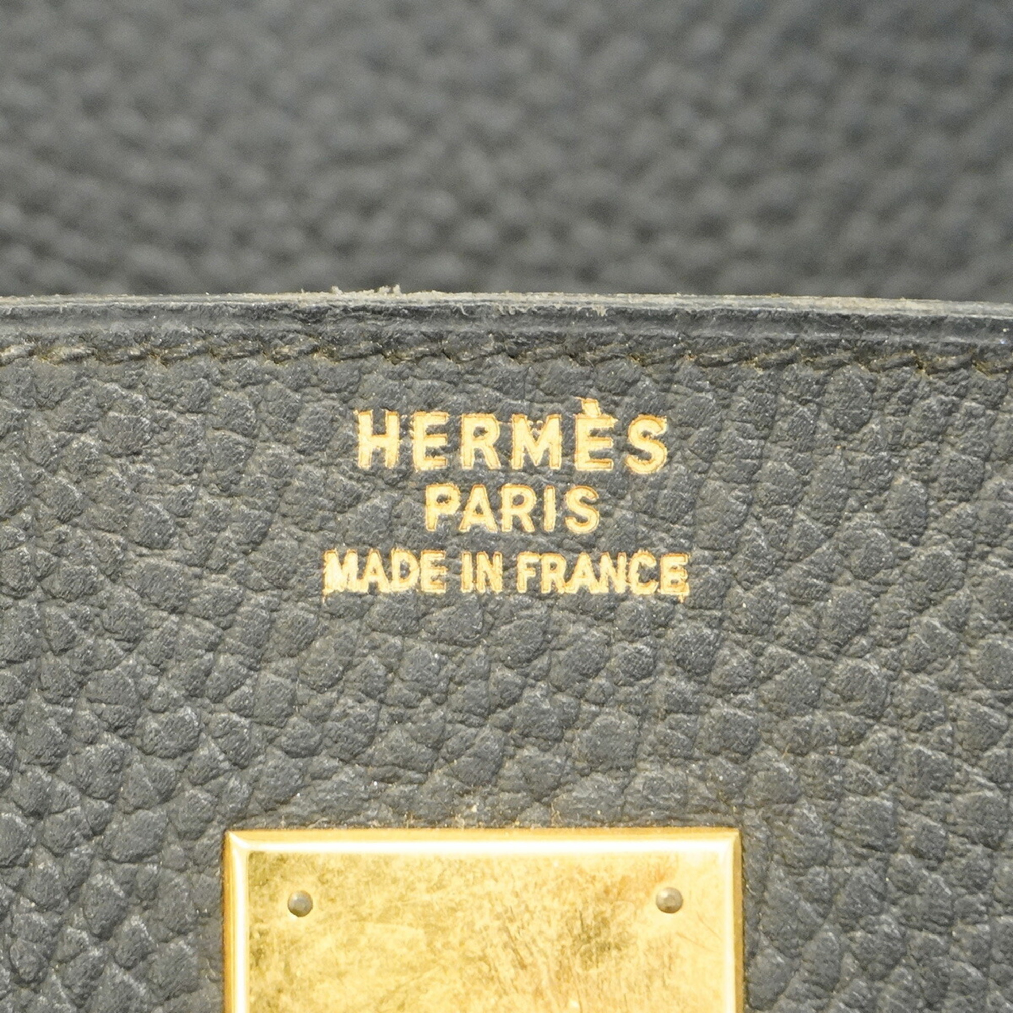 Hermes handbag Birkin 40 □A stamp Ardennes Black Men's