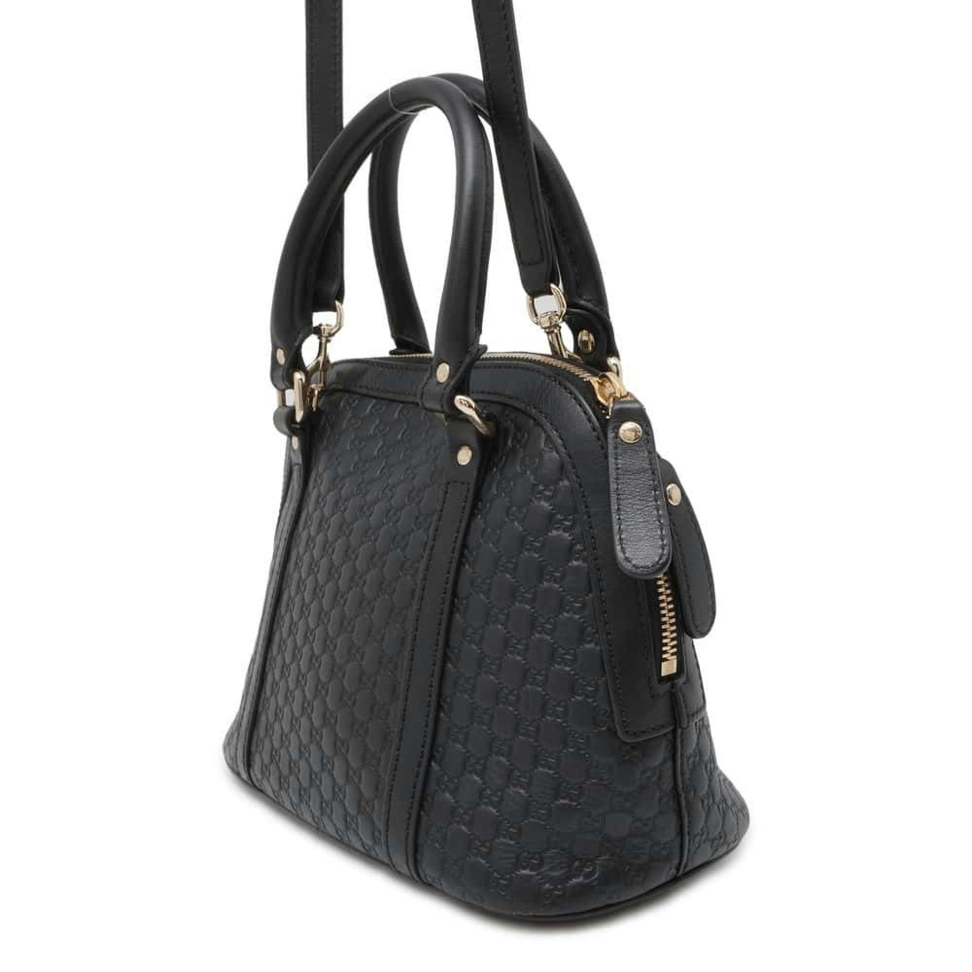 Gucci Handbag Micro Guccissima 449654 GUCCI Shoulder Bag GG Pattern Black