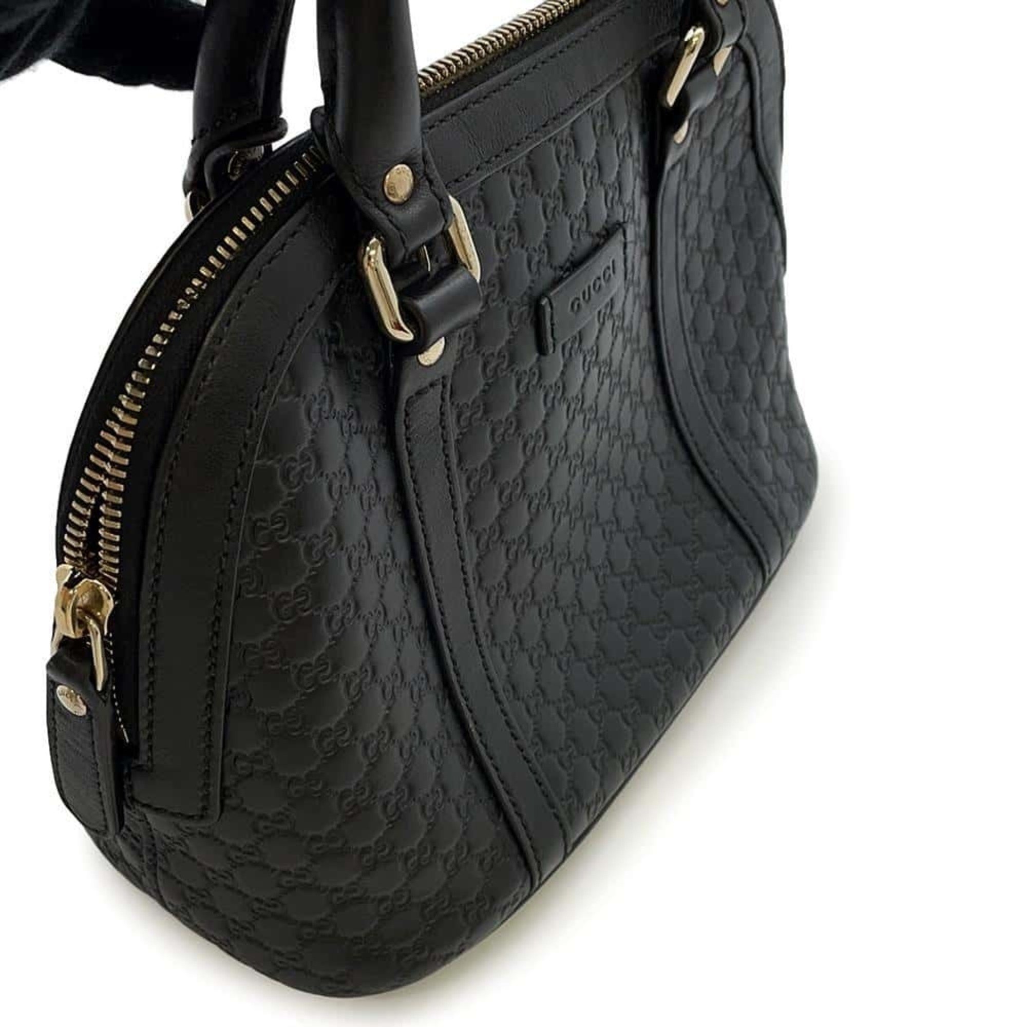 Gucci Handbag Micro Guccissima 449654 GUCCI Shoulder Bag GG Pattern Black