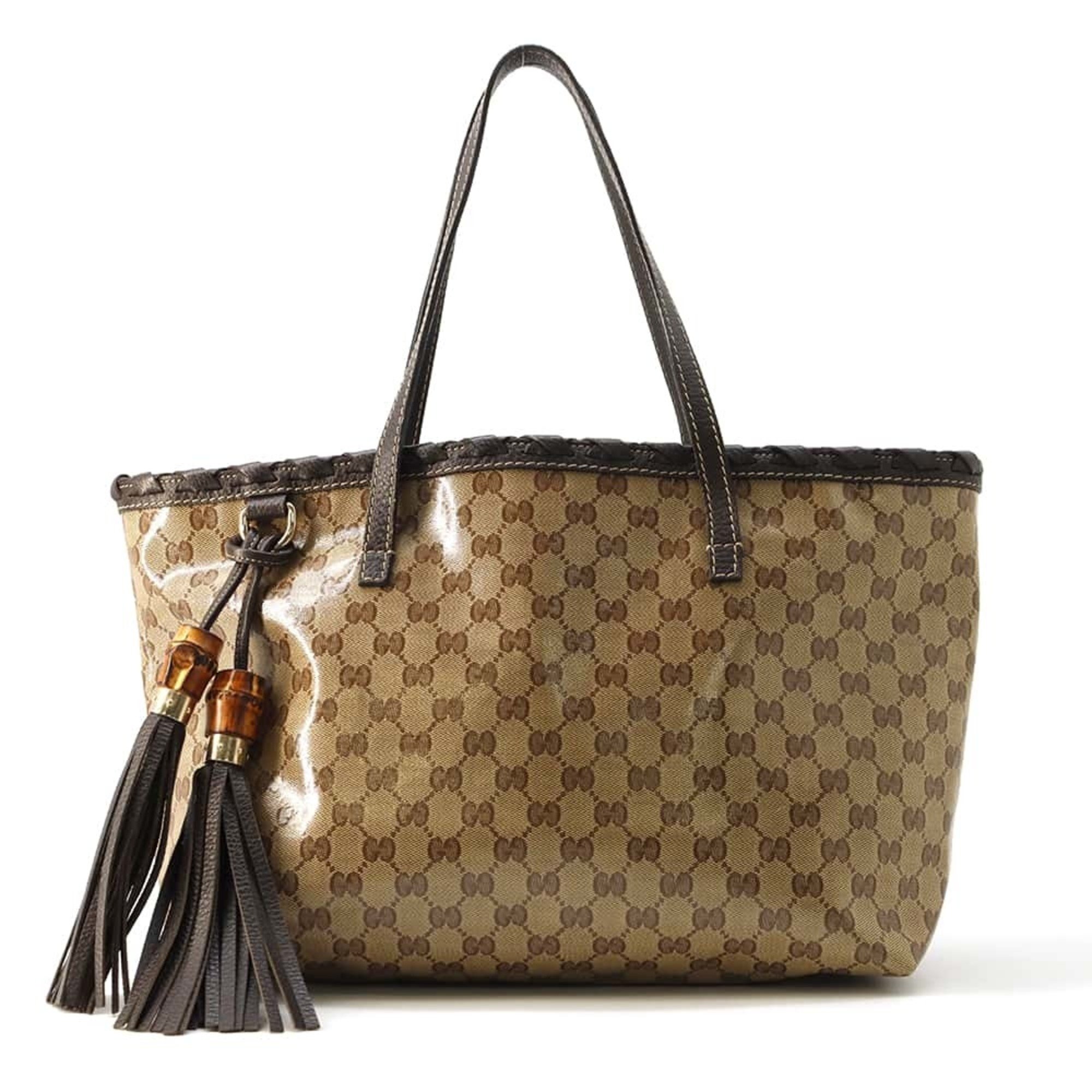 Gucci Tote Bag GG Crystal Tassel Leather 354665 GUCCI