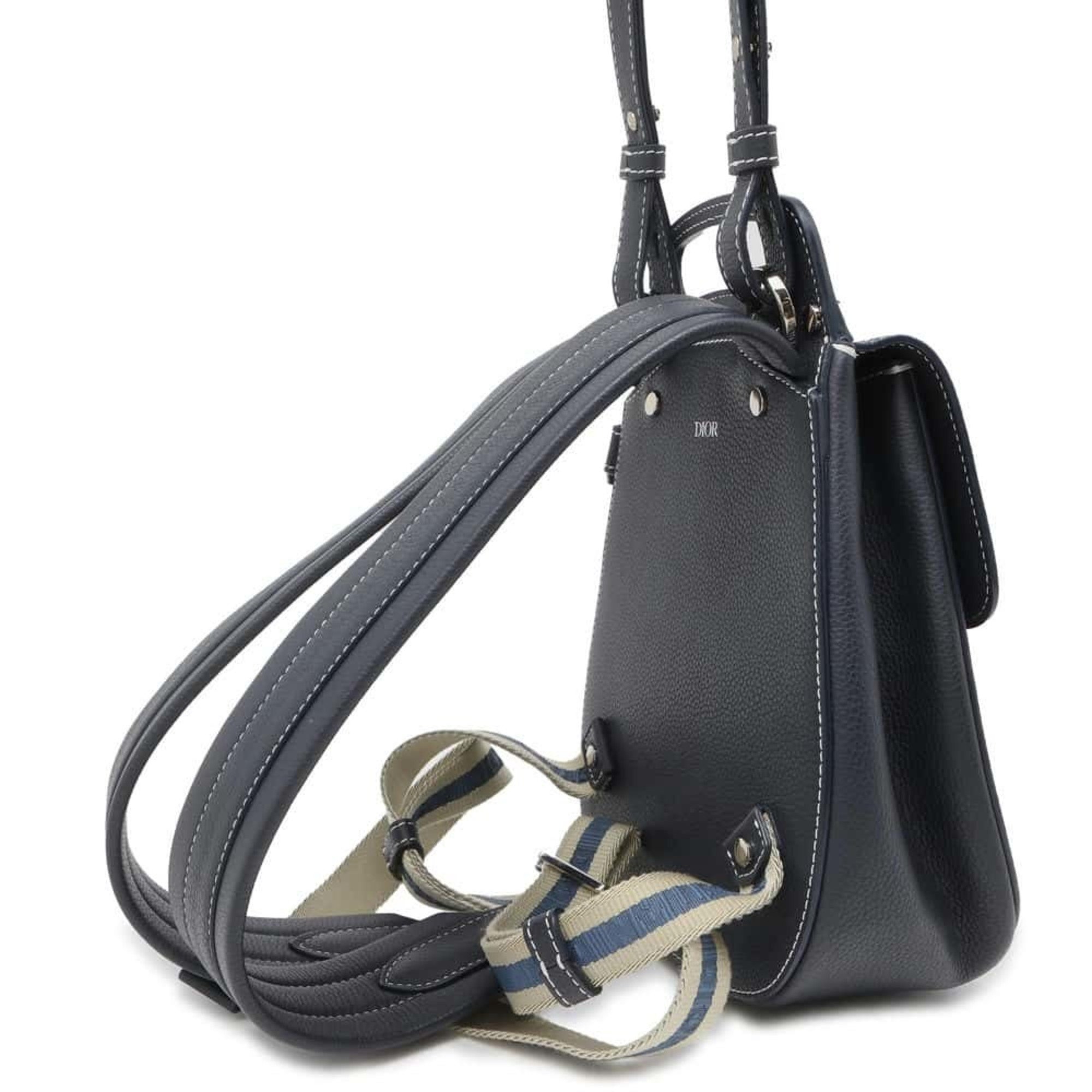 Christian Dior Backpack Gallop Saddle Leather 2way Shoulder Bag Men's