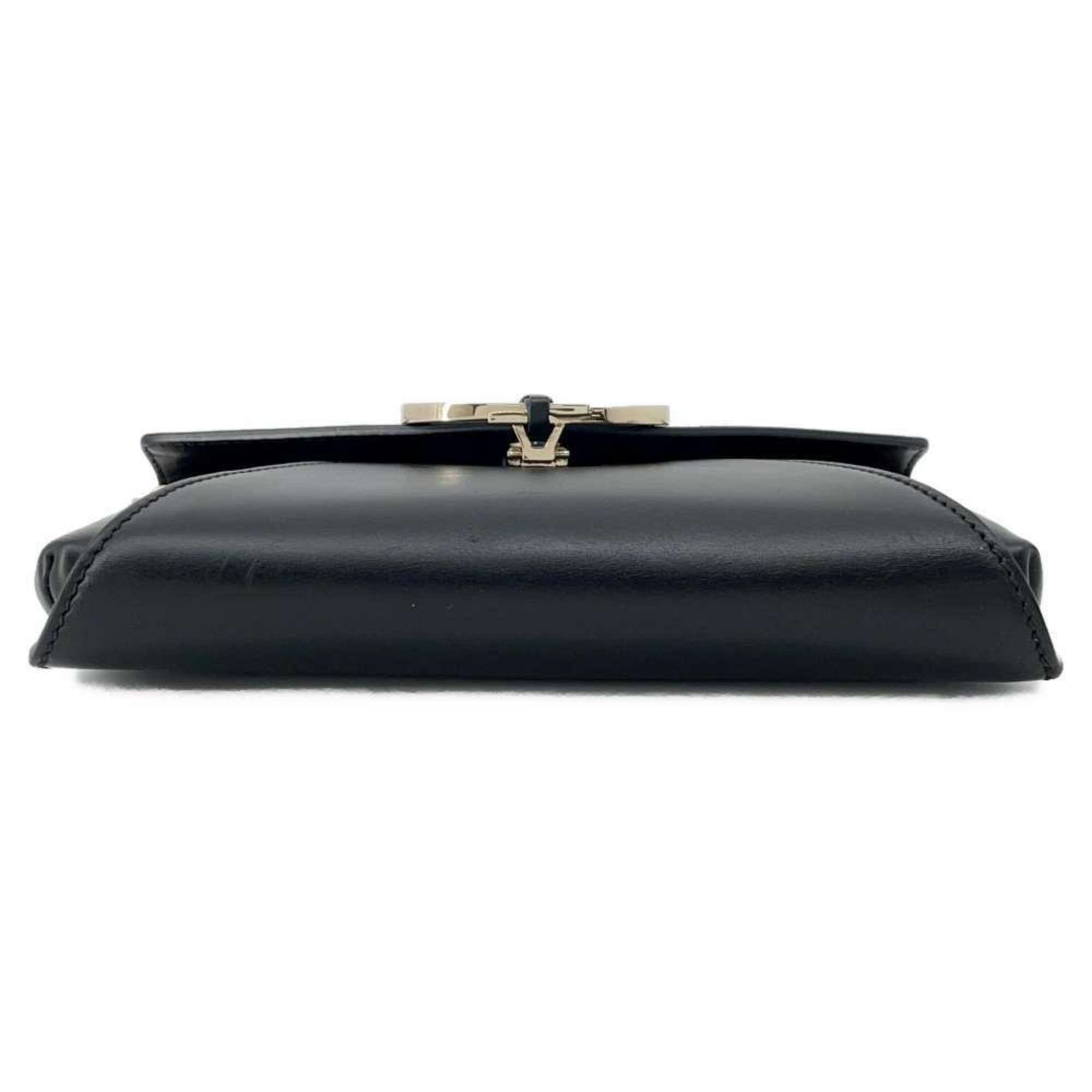 Valentino Garavani Chain Shoulder Bag Leather VALENTINO Black