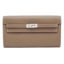 Hermes Kelly Wallet Long To-Go Etoupe Epson Z Engraved