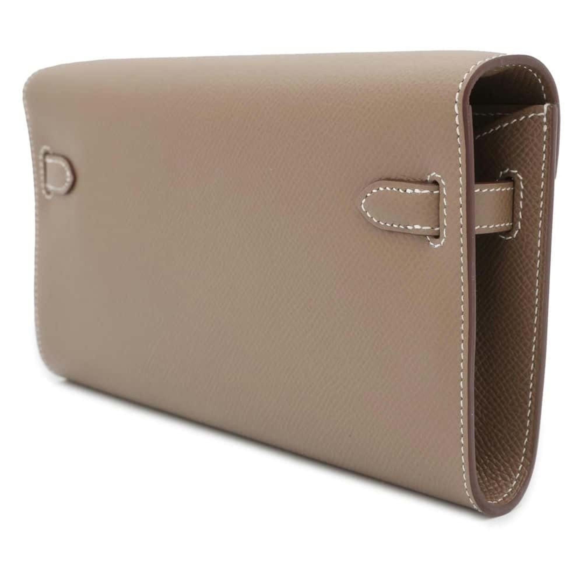 Hermes Kelly Wallet Long To-Go Etoupe Epson Z Engraved