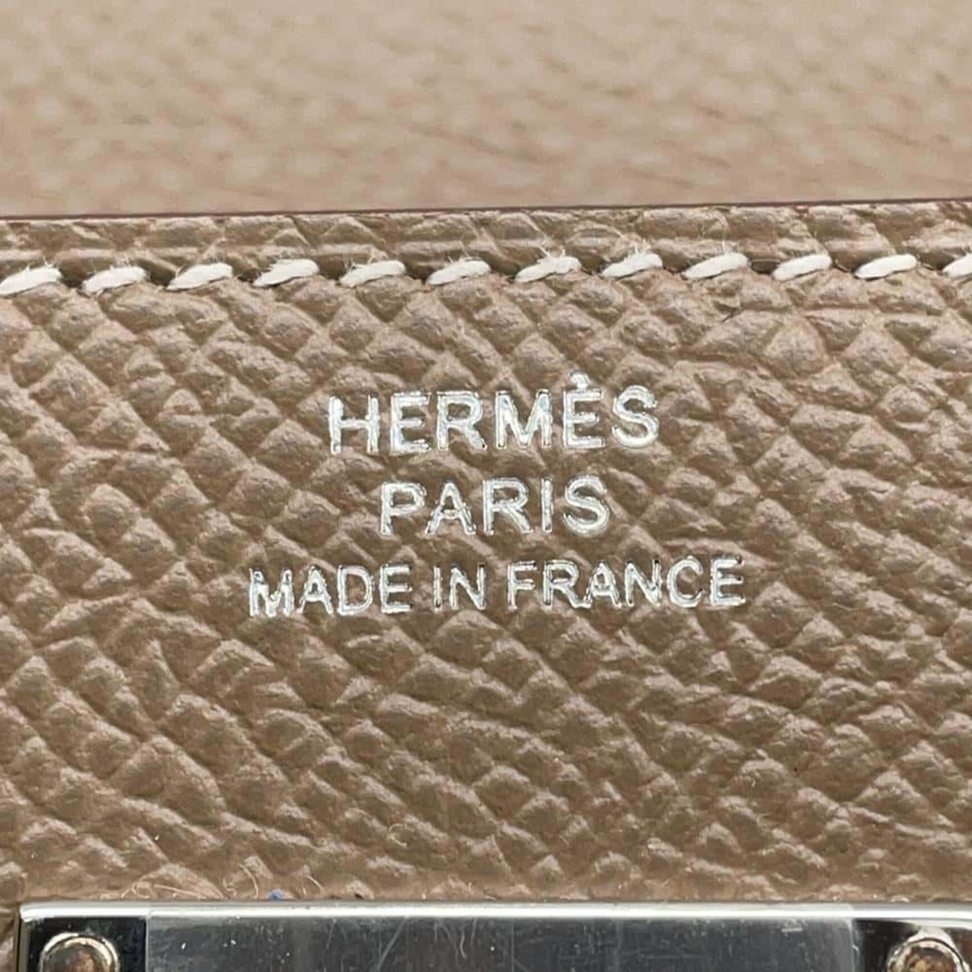 Hermes Kelly Wallet Long To-Go Etoupe Epson Z Engraved