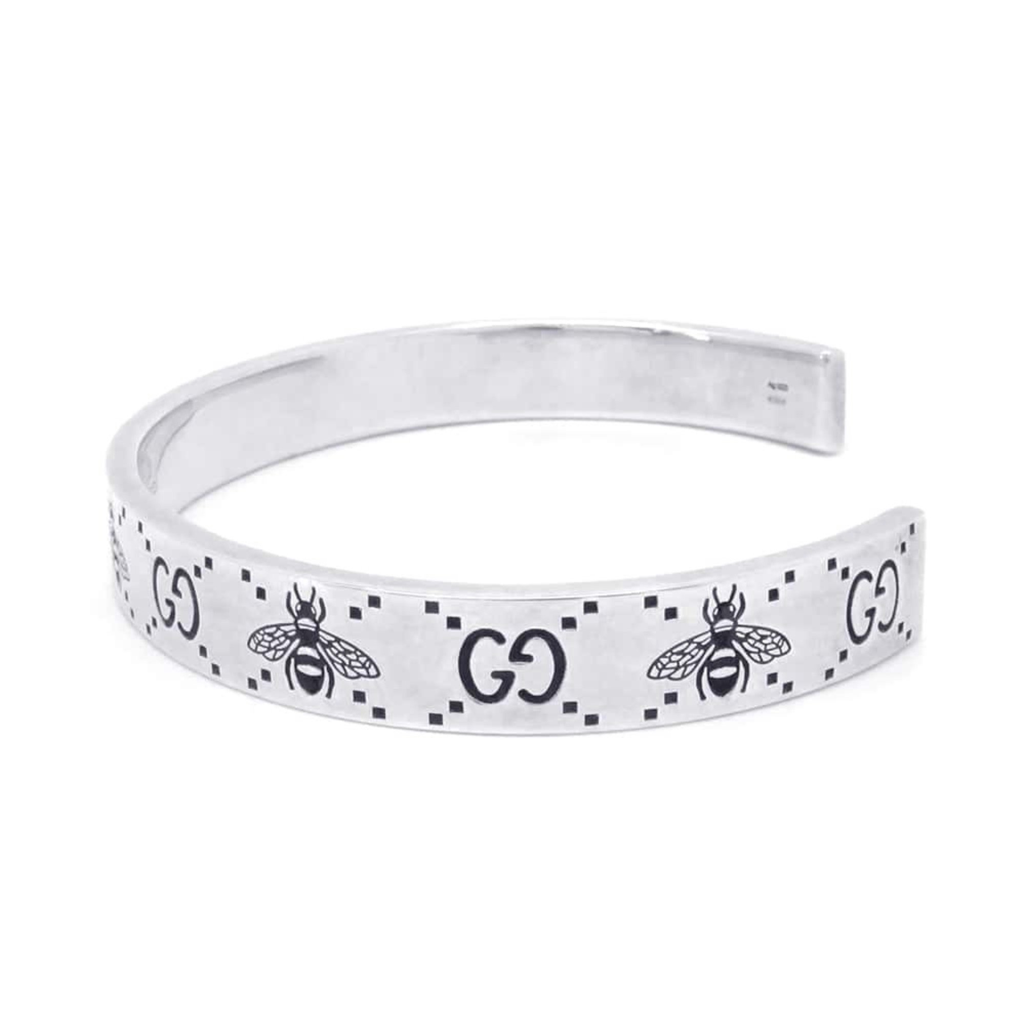 Gucci Bracelet GG&Bee Bangle Engraving SV925 Silver Size 19 728296 GUCCI