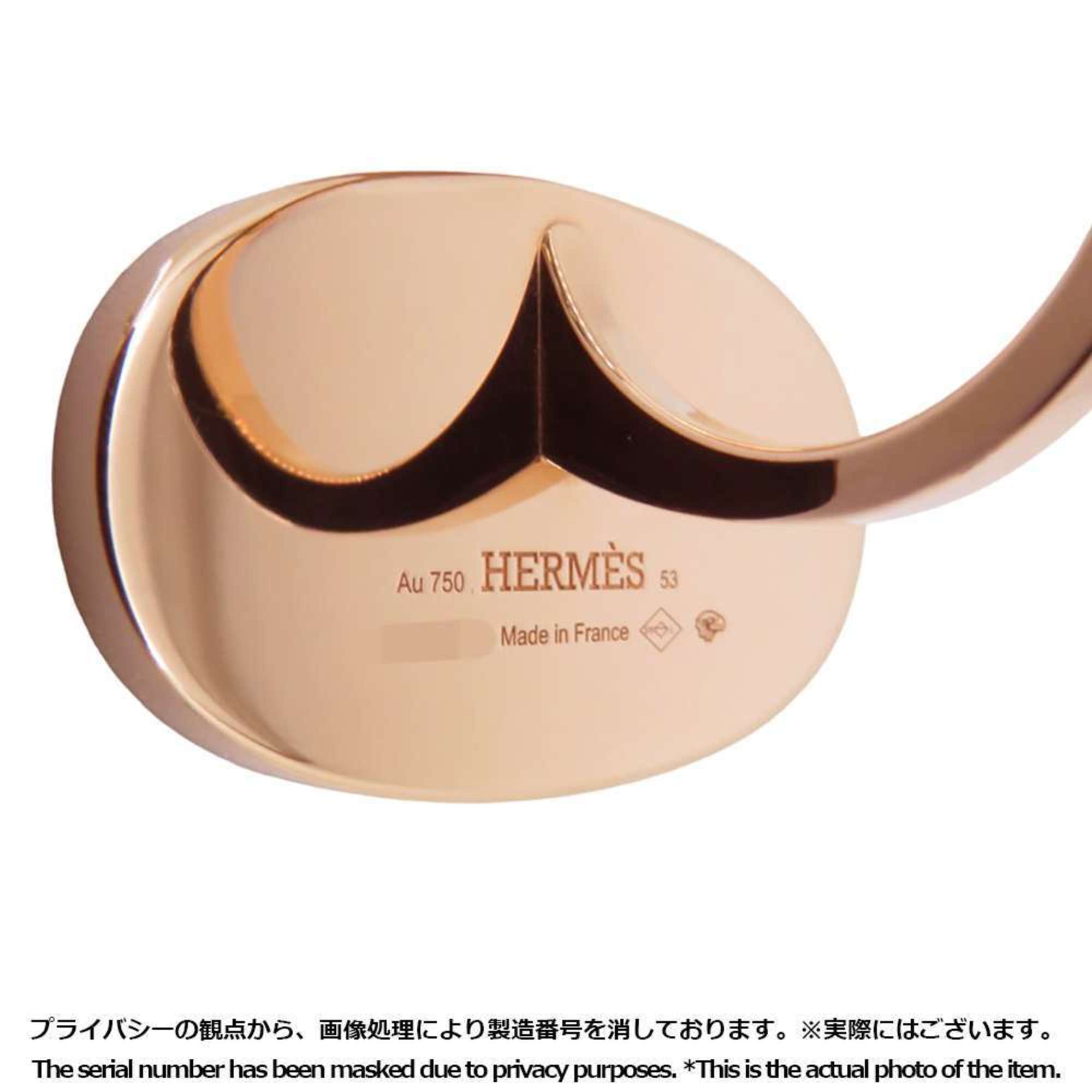 Hermes Ring Chaine d'Ancre Verso Large K18PG Pink Gold White Ceramic Size 53 HERMES