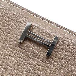 Hermes Tri-fold Wallet Bearn Combination Etoupe Chevre Mysore B Stamp HERMES