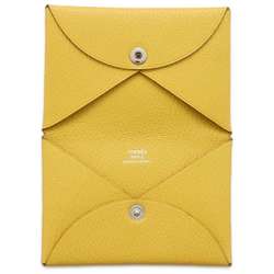 Hermes Business Card Holder/Card Case Calvi Jaune-Naples Chevre Mysore D Stamp HERMES Holder