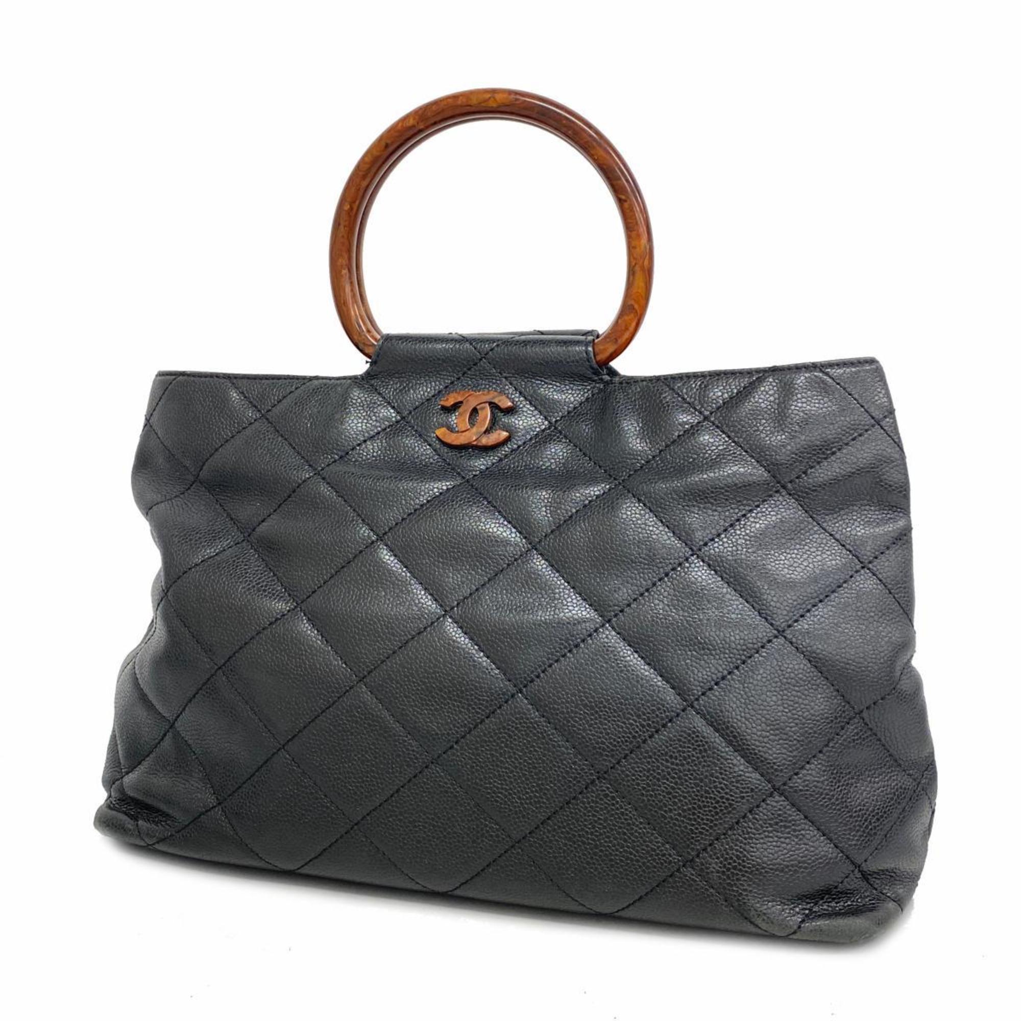 Chanel handbag Matelasse caviar skin black ladies