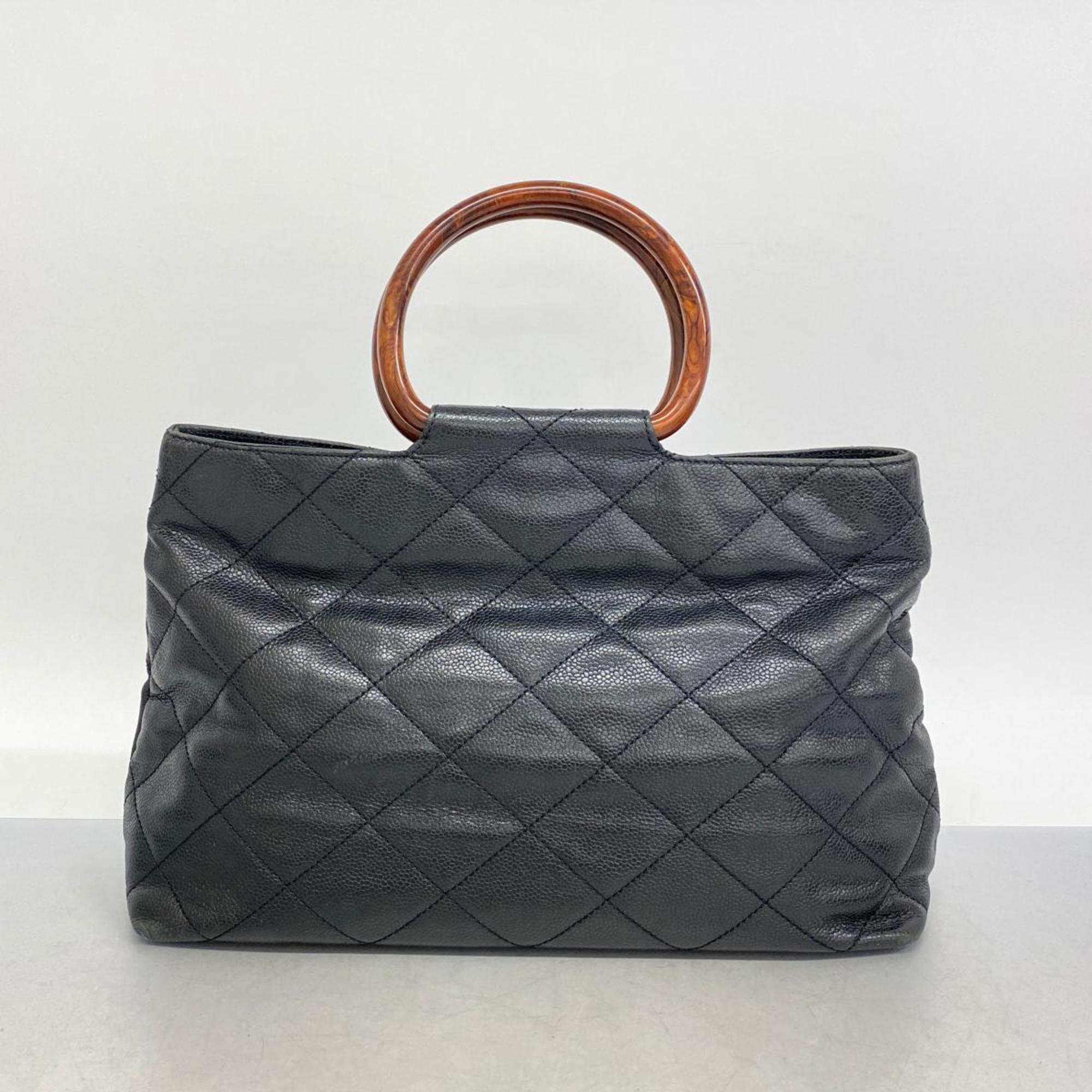 Chanel handbag Matelasse caviar skin black ladies