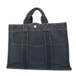 Hermes Tote Bag Deauville MM Canvas Black Men's Women's