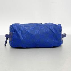 Gucci Pouch GG Nylon 224090 Blue Women's