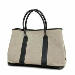 Hermes Tote Bag Garden PM Bordic Ribbon Toile H Black Women's