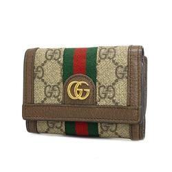 Gucci Ophidia Tri-fold Wallet 644334 Leather Brown Beige Men's Women's