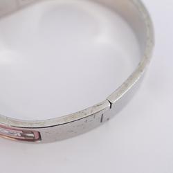 Hermes Bangle Rock Enamel Metal Cloisonne Silver Pink Women's