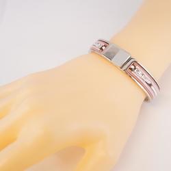 Hermes Bangle Rock Enamel Metal Cloisonne Silver Pink Women's