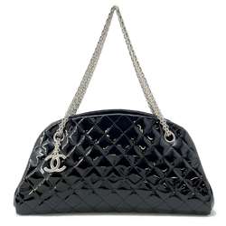 Chanel Chain Shoulder Bag Mademoiselle Bowling Patent 9854 CHANEL Black