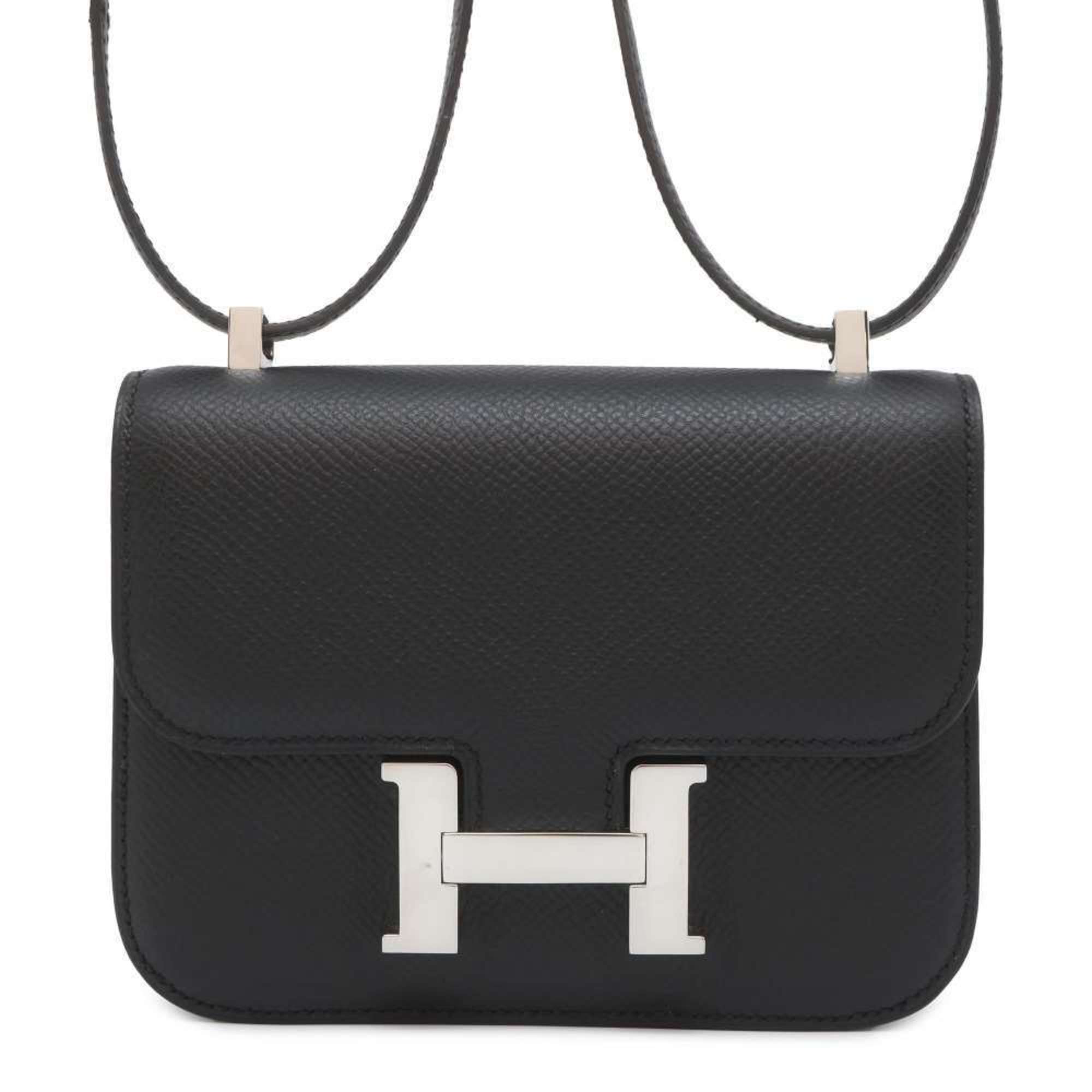 Hermes Shoulder Bag Micro Constance Black Epson N Stamp