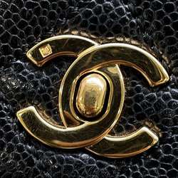 Chanel handbag, matelasse, coco mark, caviar skin, A12397, CHANEL bag, black