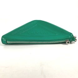 PRADA 2NE054 Embossed Triangle Plate Pouch Clutch Bag with Strap Saffiano Leather Men's Green