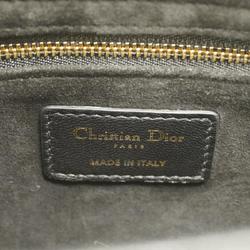 Christian Dior Handbag Cannage Lady Leather Black Women's