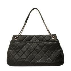 Chanel Shoulder Bag Matelasse Chain Caviar Skin Black Women's