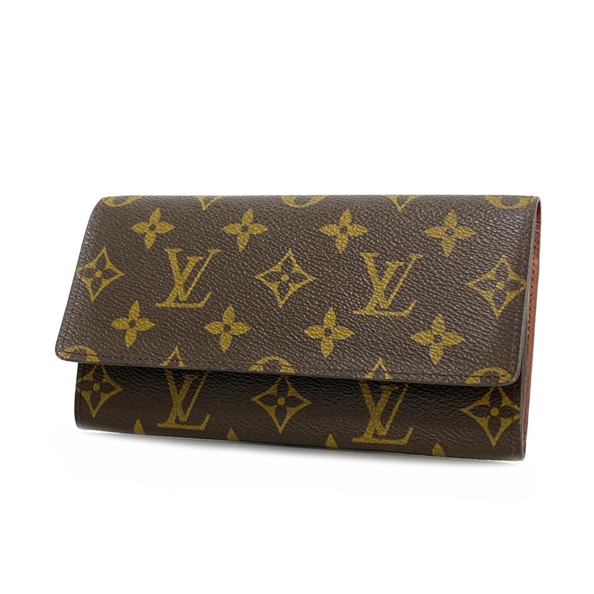 Louis Vuitton Long Wallet Monogram Porte Yen 3 Carte Credit M61818 Brown Men's Women's