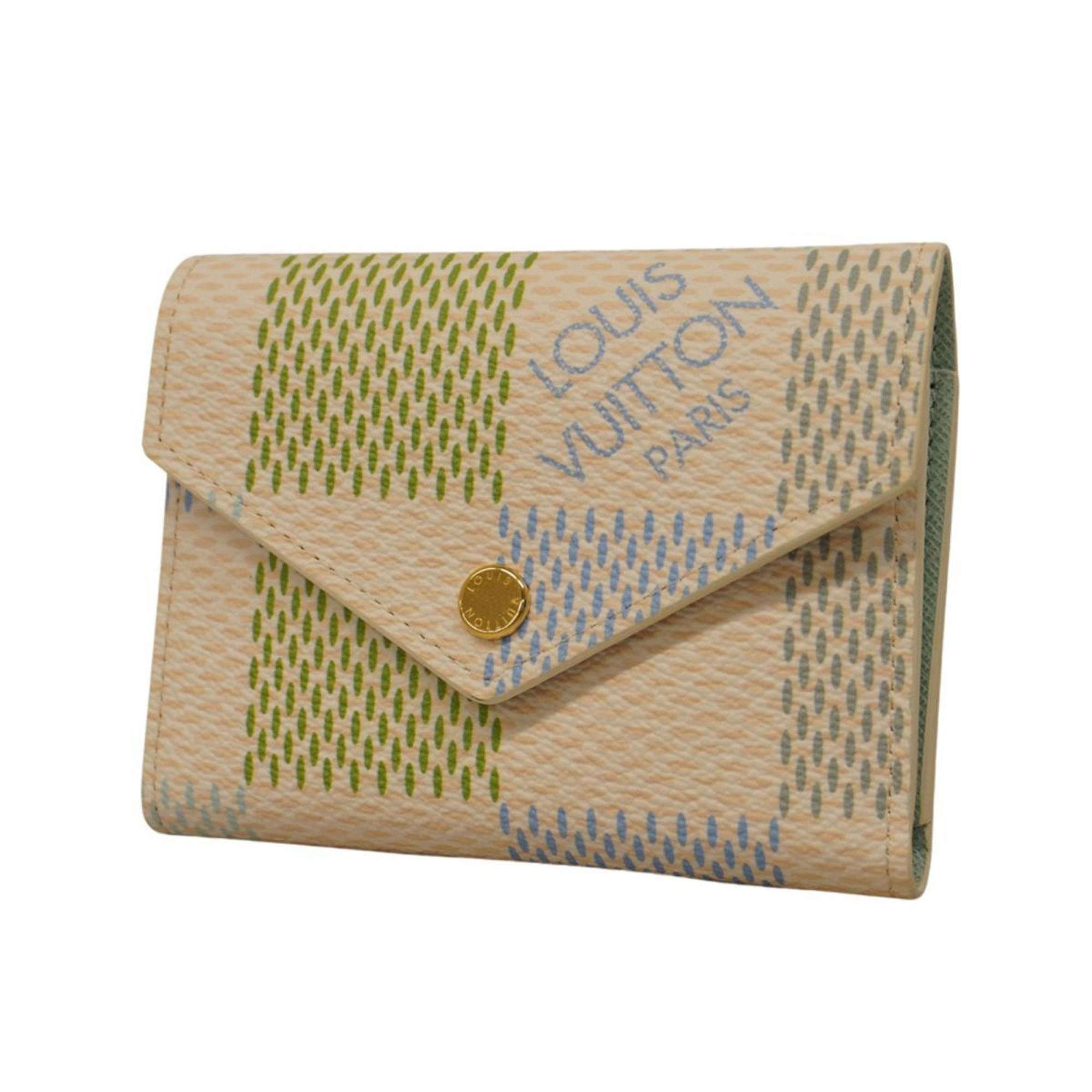 Louis Vuitton Tri-fold Wallet Damier Portefeuille Victorine N40750 Pistachio Green Women's