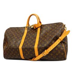 Louis Vuitton Boston Bag Monogram Keepall Bandouliere 55 M41414 Brown Men's Women's